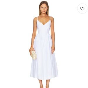 NICHOLAS Becker Princess Waist Midi
Dress in White
